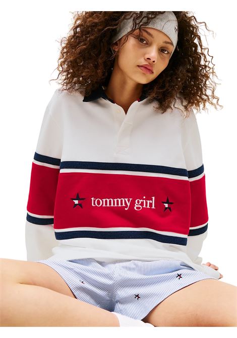 Polo rugby Tommy Girl relaxed fit con logo sul retro Tommy Hilfiger | DN0DN00068YBL